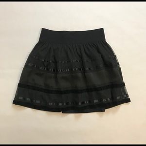 Velvet & Ribbon Embellished Skirt